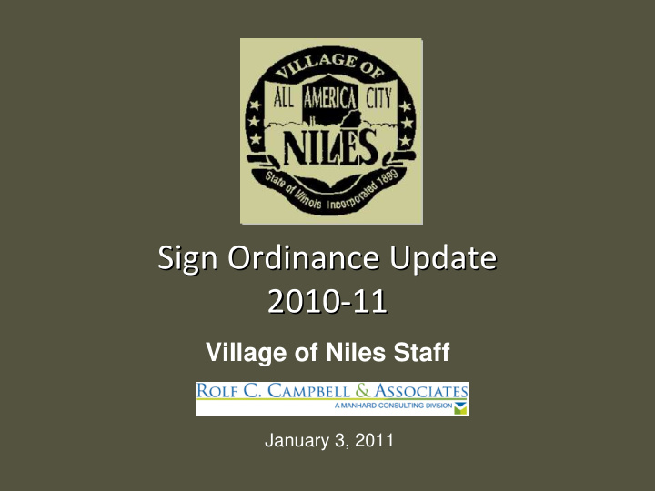 sign ordinance update sign ordinance update 2010 11 11