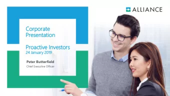 Corpor  porate  ate  Pr  Presen  esentation  tation  Proactive  Pr  active Investor  vestors  24 J