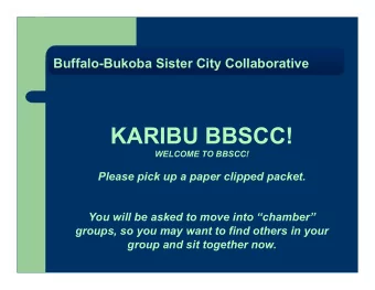 KARIBU BBSCC!  WELCOME TO BBSCC!  Please pick up a paper clipped packet.  You will be asked to move
