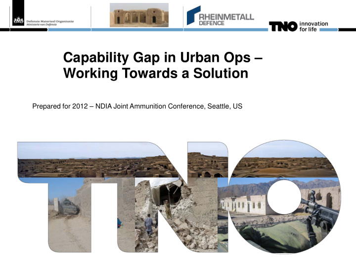 capability gap in urban ops working towards a solution