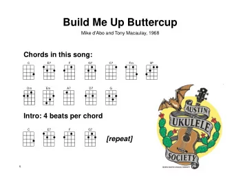 Build Me Up Buttercup  Mike d'Abo and Tony Macaulay, 1968  Chords in this song: B b  C  E7  F  G7