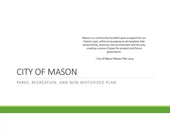 CITY OF MASON PARKS, RECREATION, AND NON  MOTORIZED PLAN MASON VISION  FLOWCHART ESSENTIAL
