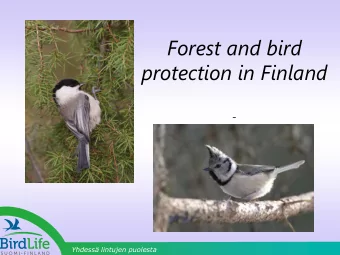 Forest and bird  protection in Finland  -  Yhdess lintujen puolesta  N2000 network in Finland