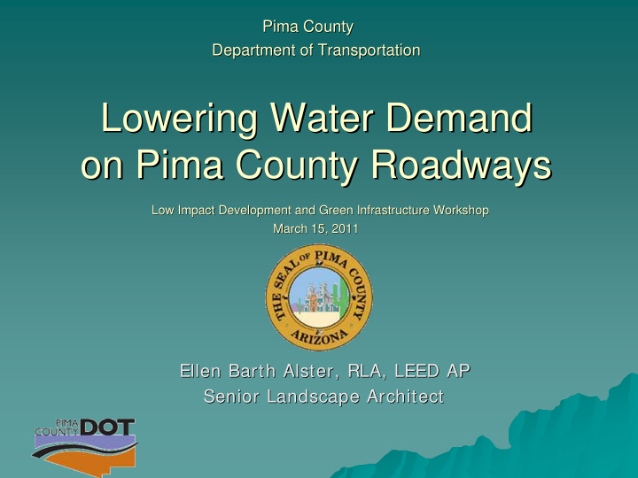 lowering water demand lowering water demand on pima