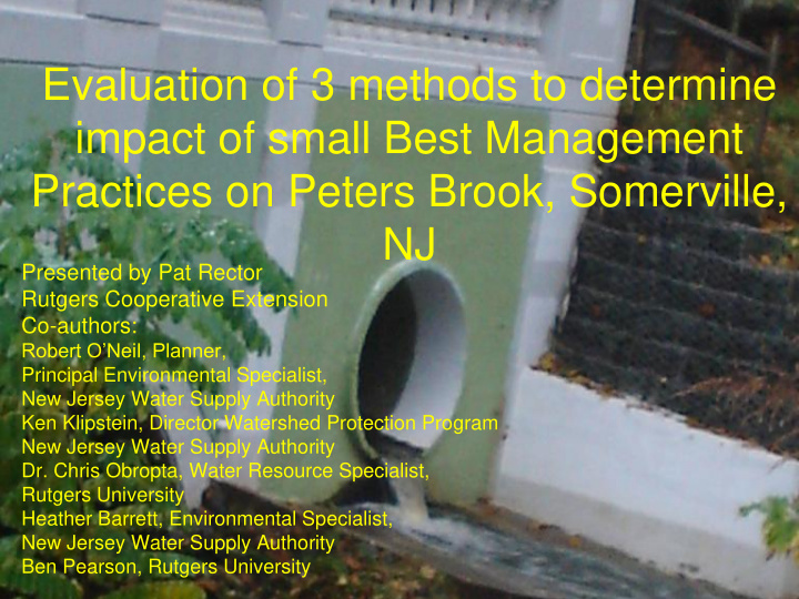 impact of small best management