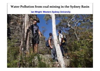 \  Ian Wright: Western Sydney University  X = coal mine discharge to waterway  X = coal mine