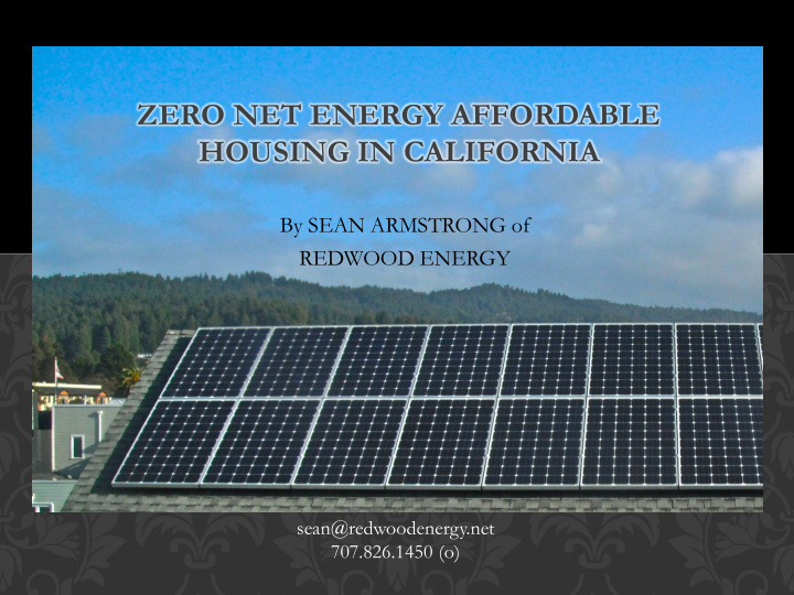 zero net energy affordable housing in california