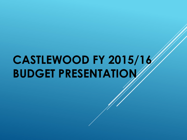 budget presentation agenda