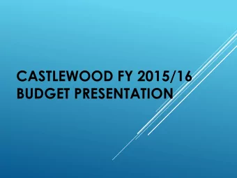 BUDGET PRESENTATION  AGENDA  Introductions/Sign In Sheet  Water Usage in Calendar Year 2014