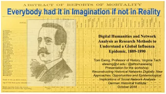 Everybody had it in Imagination if not in Reality  Digital Humanities and Network  Analysis as