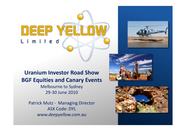 uranium investor road show bgf equities and canary events