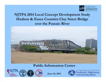 NJTPA 2014 Local Concept Development Study  Hudson &amp; Essex Counties Clay Street Bridge  over