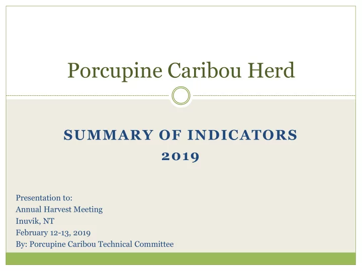 porcupine caribou herd