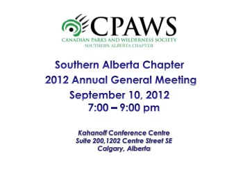 Kahanoff Conference Centre  Suite 200,1202 Centre Street SE Calgary, Alberta  Review and