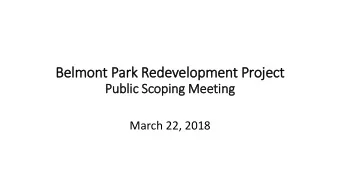 Belmont Park Redevelopment Project  Public Scoping Meeting  March 22, 2018  Draft EIS  IS (D
