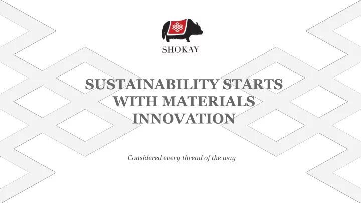 sustainability starts