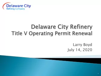 Larry Boyd  July 14, 2020  1  Title V P  Perm  rmit  t Overvi  rview  ew  Federal operating