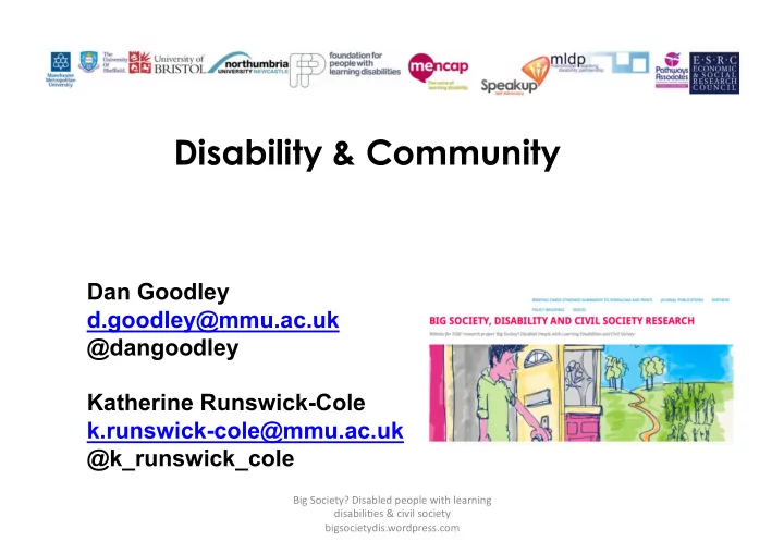 disability amp community