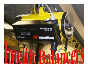 OVERVIEW  Balancer  alancer O  Operation  peration  B  Intelift  ntelift O  Operation  peration  I