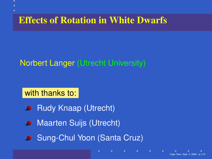 effects of rotation in white dwarfs