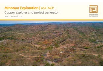 Mi Minotaur Exploration | ASX: MEP  Co  Copper explorer and project generator  AGM 28 November 2018