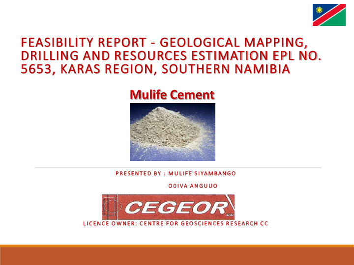 feasibility report geological mapping