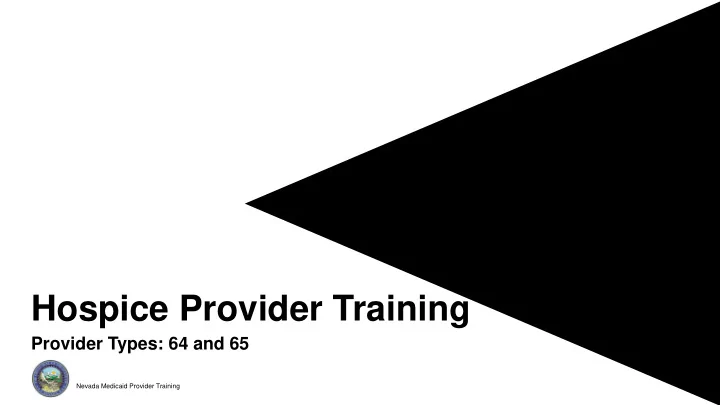 hospice provider training
