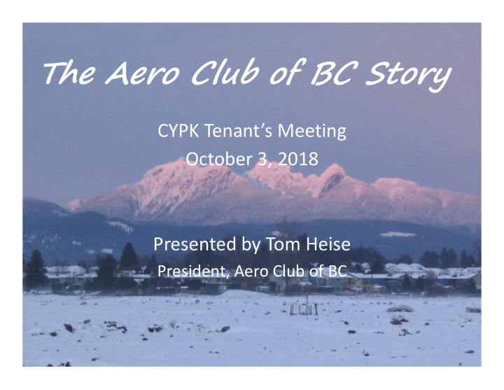 the aero club of bc story
