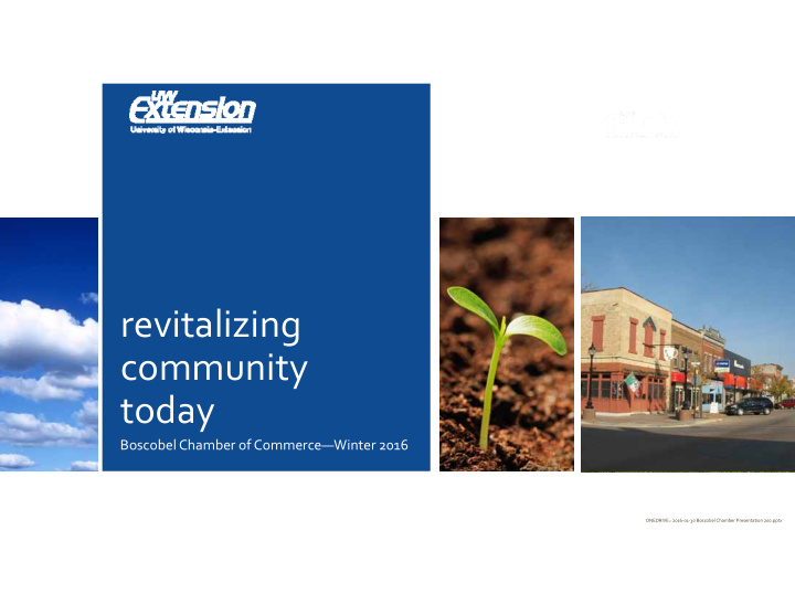 revitalizing community today