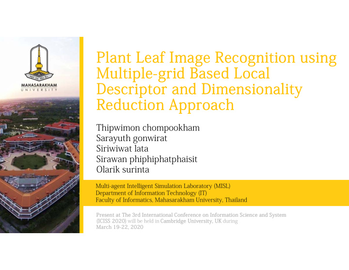 plant leaf image recognition using multiple grid based