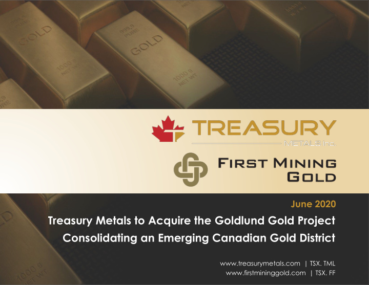 treasury metals to acquire the goldlund gold project