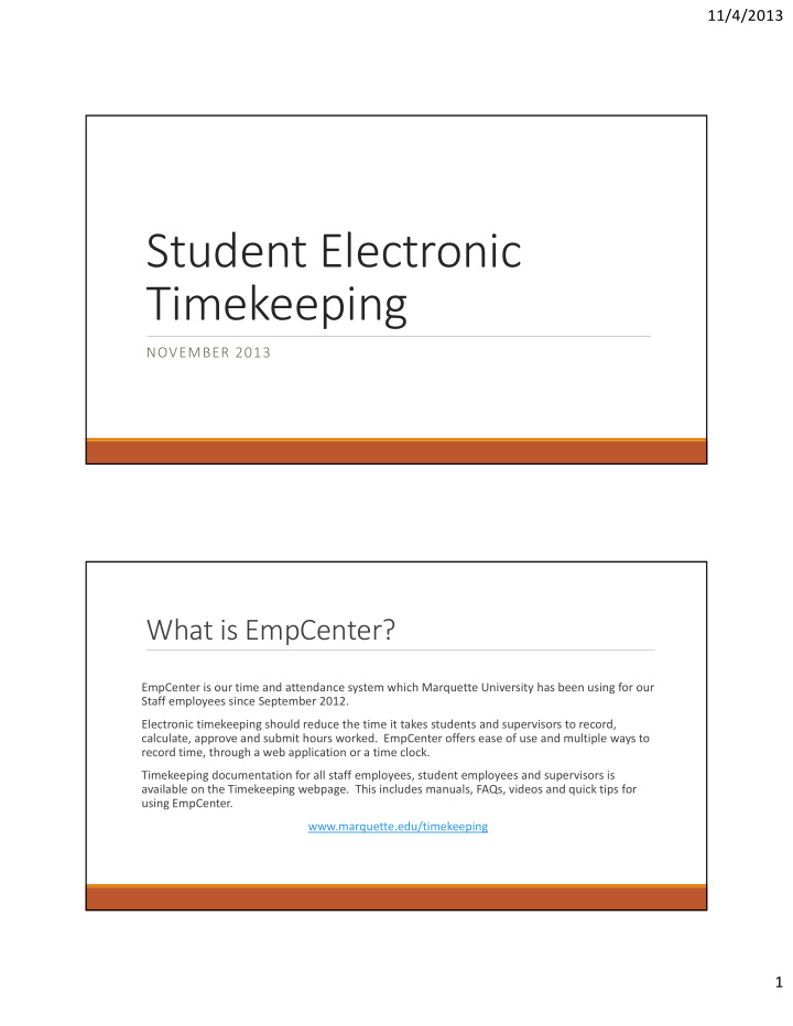 student electronic timekeeping