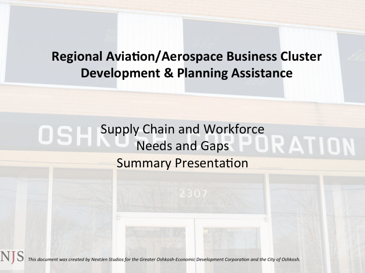 regional avia on aerospace business cluster development