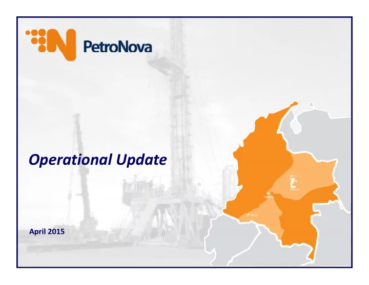 operational update operational update