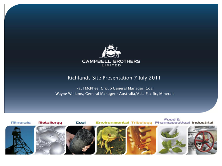 richlands site presentation 7 july 2011