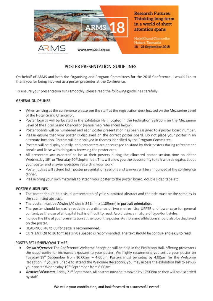 pos poster pr presentation on g guide delines