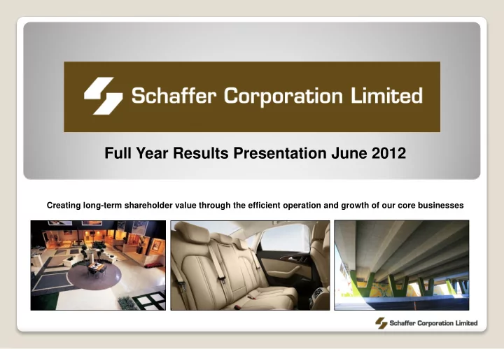 full year results presentation june 2012