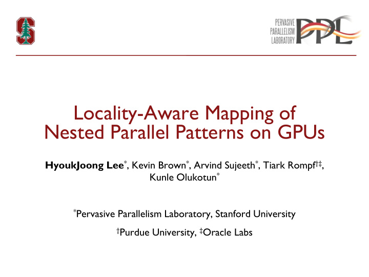 nested parallel patterns on gpus