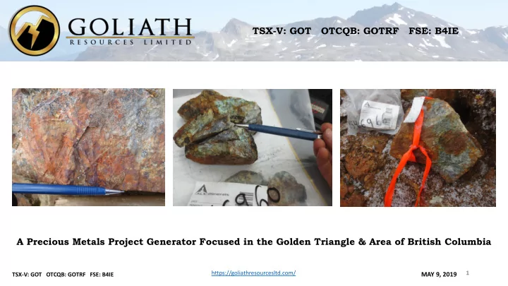 tsx v got otcqb gotrf fse b4ie a precious metals project