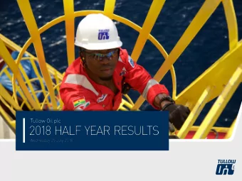2018 HALF YEAR RESULTS  2018 HALF YEAR RESULTS  DISCLAIMER  This presentation contains certain