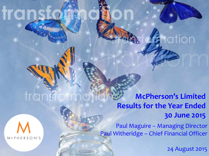 mcpherson s limited results for the year ended 30 june