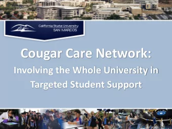 Cougar Care Network:  Involving the Whole University in  Targeted Student Support  History and