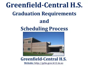 Greenfield-Central H.S.  Graduation Requirements  and  Scheduling Process  Greenfield-Central H.S.