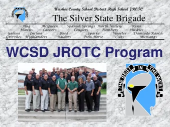 WCSD JROTC Program  Washoe County School District High School JROTC  The Silver State Brigade  Hug