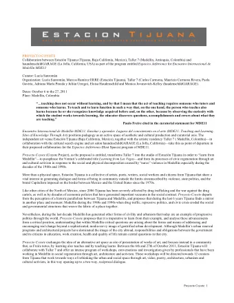 Proyecto Coyote  1  Estacin Tijuana is a coyote that leads Tijuanenses to Medelln