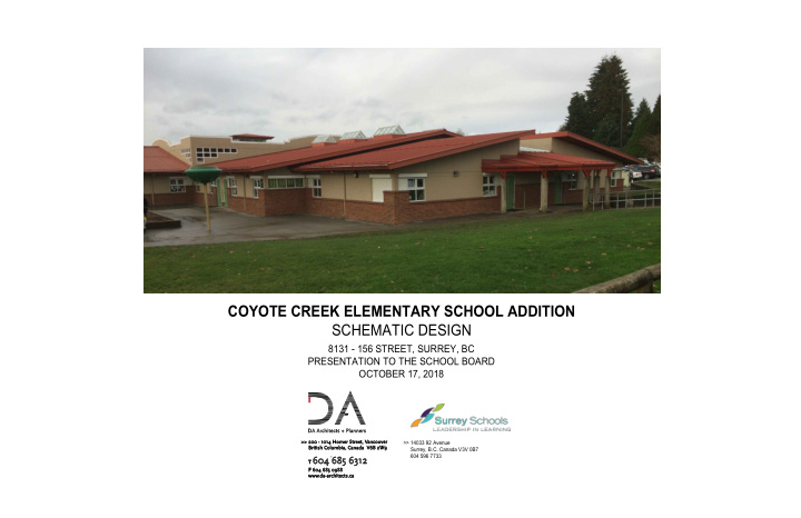 coyote creek elementary school addition schematic design