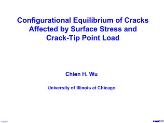 Configurational Equilibrium of Cracks  Affected by Surface Stress and  Crack-Tip Point Load  Chien