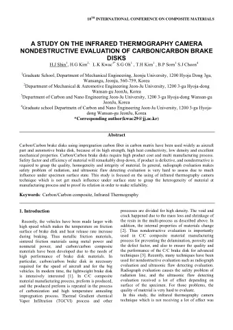 A STUDY ON THE INFRARED THERMOGRAPHY CAMERA  NONDESTRUCTIVE EVALUATION OF CARBON/CARBON BRAKE