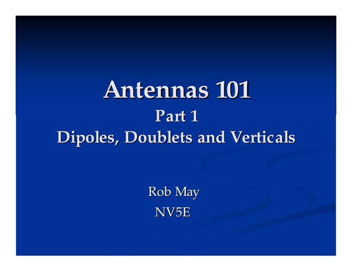 antennas 101 antennas 101