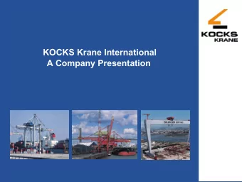 KOCKS Krane International  A Company Presentation  History  KOCKS Krane International GmbH (KOCKS)